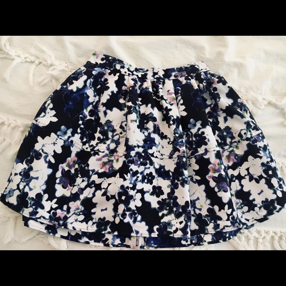 Express Floral Skater Skirt